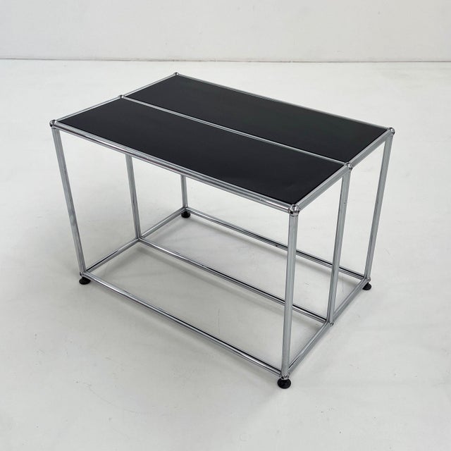 Black Low Console Table by F. Haller & P. Schärer for USM Haller, 1980s For Sale - Image 9 of 9