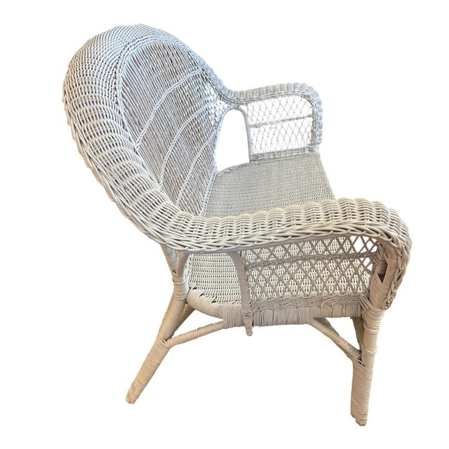 1940s Victorian Wicker Rattan Sofa For Sale - Image 4 of 5
