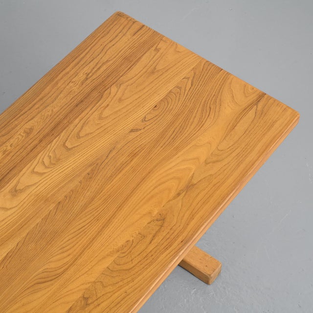 Elm Dining Table by Charlotte Perriand for Les Arcs, France, 1970s For Sale - Image 9 of 15