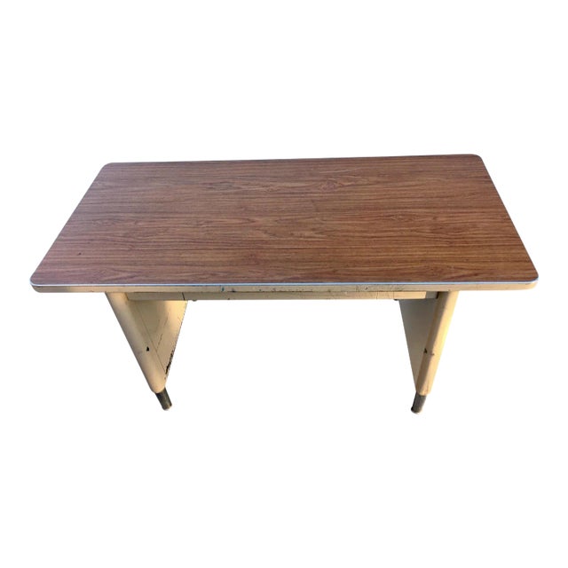 Mid-Century Modern Industrial Tanker Writing Desk For Sale