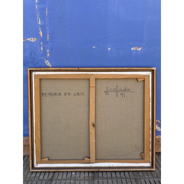 Antonio Collado, Memory in Gray, 1990s, Oil Painting on Canvas For Sale - Image 3 of 4