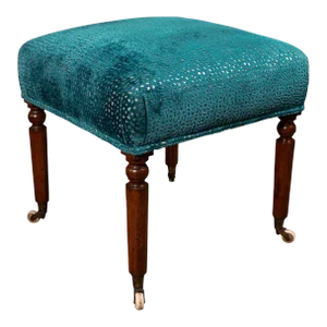 1820's English Antique Chenile Upholstery Dressing Stool