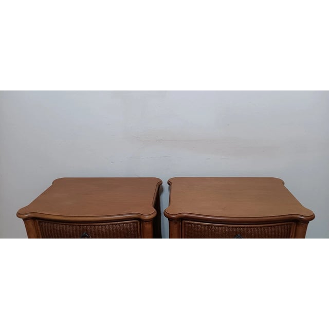 1980s 1980s Nightstand Pelican Ridge Style One Drawer and 2 Doors Set of 2 For Sale - Image 5 of 7