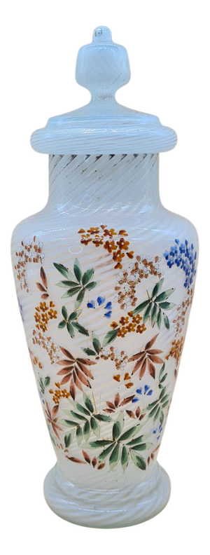 White Murano Glass Vase, Reticello,, Italy, 1960s.