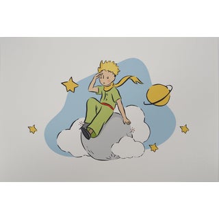 Antoine De Saint-Exupery, Le Petit Prince observe depuis son astéroïde, Lithograph For Sale