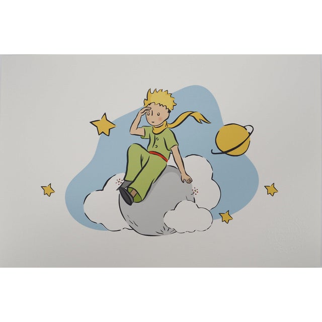 Antoine De Saint-Exupery, Le Petit Prince observe depuis son astéroïde, Lithograph For Sale