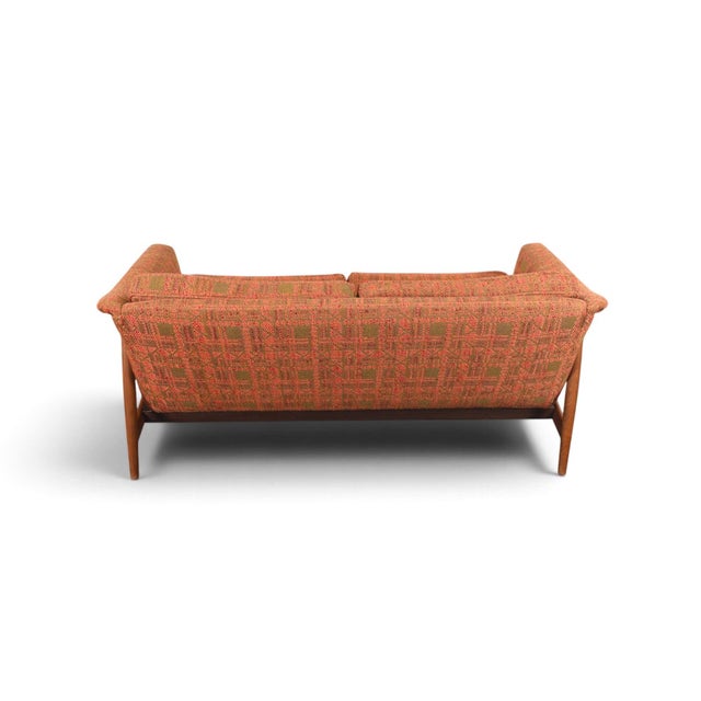 Mid 20th Century Folke Ohlsson Walnut Framed Mid Century Loveseat For Sale - Image 9 of 11