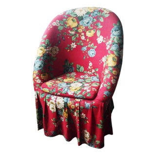 Rattan & Iron Skirted Chair with Hairpin Legs, 1960s For Sale