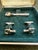 Vintage Gucci Gold Plate Cufflinks & Tie Clip “Circa 1970s” Original Gucci Green For Sale - Image 13 of 16