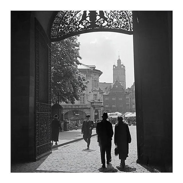 Entrance Gate Darmstadt Castle Street Life, Germany, 1938, Printed 2021 For Sale