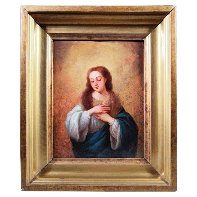 Virgin Mary, Oil on Copper, 17th Century, Framed For Sale - Image 13 of 13