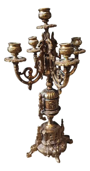 Art Nouveau Brass Candleholder