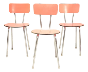 Mid-Century Formica Bistro Chairs, Former Czechoslovakia, 1970s, Set of 4