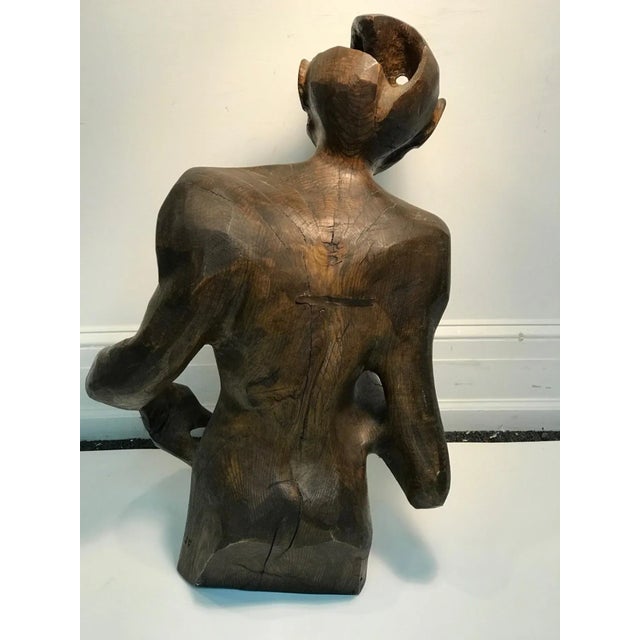 1980s Sycamore Wood Sculpture of a Man's Figure For Sale In Philadelphia - Image 6 of 9