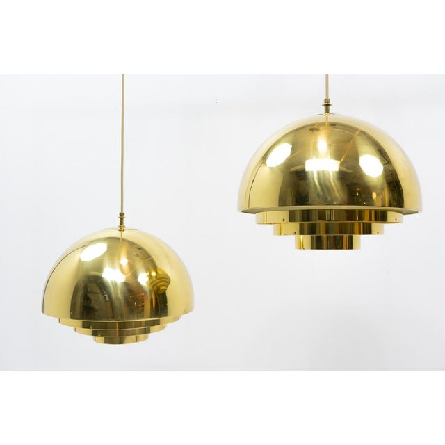 Brass Pendants from Vereinigte Werkstätten München, Germany, 1970s, Set of 2 For Sale - Image 4 of 15