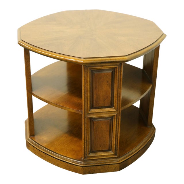 High End Italian Neoclassical 26" Octagonal Tiered Accent End Table W. Bookmatched Top 43-5300 For Sale
