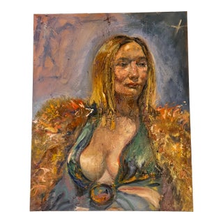 Portrait of a Woman, Contemporary Oil Painting, One-of-a-Kind Art, by Van Ness For Sale