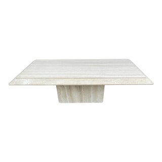 1980s Vintage Travertine Stone Coffee Table For Sale