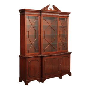 Baker Furniture Historic Charleston Mahogany Breakfront Bookcase China Cabinet