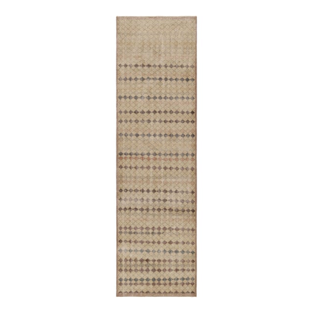 Vintage Turkish Runner, Mosaic-Inspired Multicolor Geometric Design - Rug & Kilim For Sale