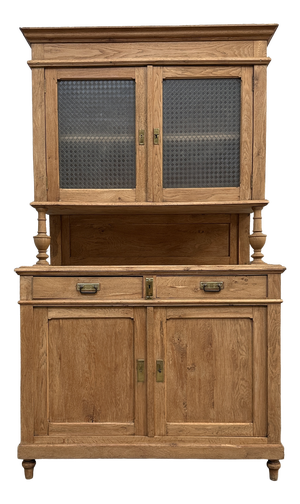 Antique Two-Piece Cupboard in Oak, 1890s