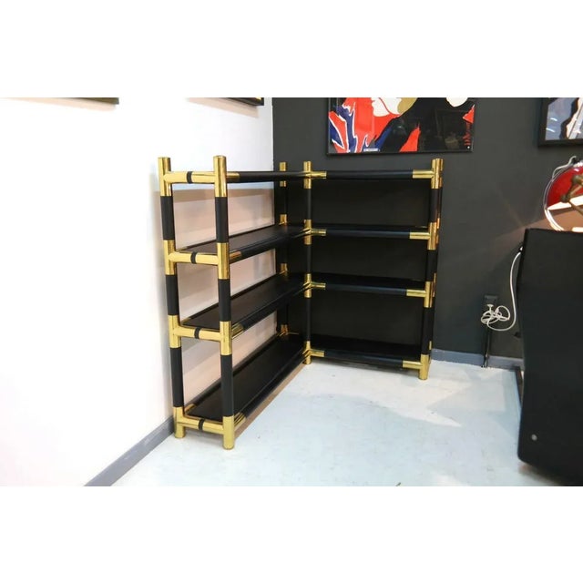 Mid-Century Modern Brass Free Standing Corner Shelf, 1970s For Sale - Image 12 of 12