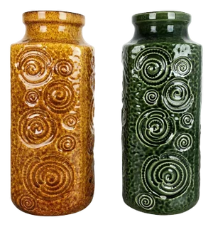 Fat Lava Pottery Jura 282-26 Vases from Scheurich, Germany, 1970s, Set of 2