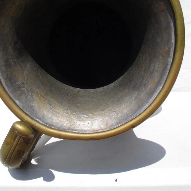 Metal Grand Tour Bronze Handled Olpe Vessel For Sale - Image 7 of 9