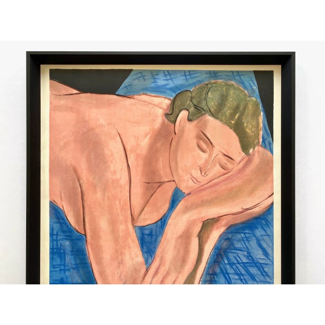 This Henri Matisse very rare vintage 1937 Mourlot fine art lithograph print custom framed landmark French Modernist...