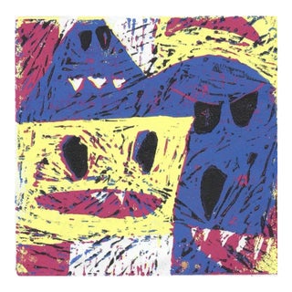 Modern Ghosts Linocut For Sale