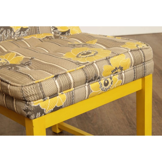 Dorothy Lerner Mid Century Yellow Frame Custom Upholstered Dining Chairs - Set of 4 For Sale - Image 11 of 13