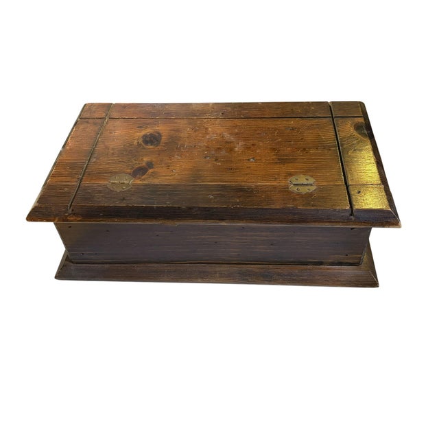 American Vintage Solid Wood Jewelry /Trinket Box 16" W For Sale - Image 3 of 5