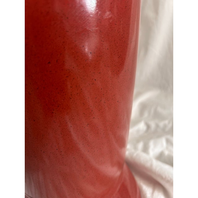 Ceramic Vintage Postmodern Oxblood Ceramic Table Lamp For Sale - Image 7 of 8