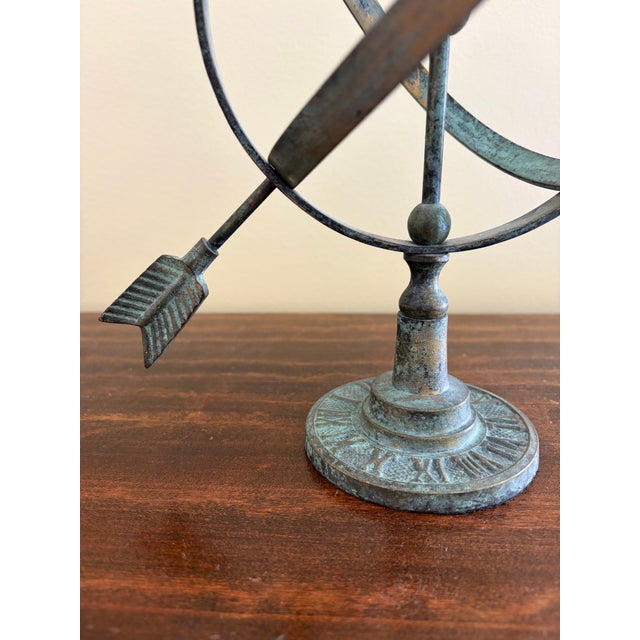 Late 20th Century Rustic Verdigris Iron Armillary Sphere – European Garden Accent For Sale In South Bend - Image 6 of 9