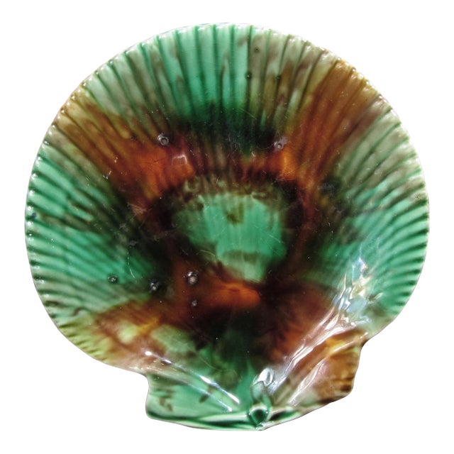 Antique C1870 Szy Wedgwood Majolica Scallop Shell Plate (Plate #1) For Sale