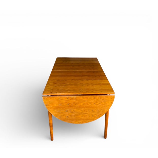 Vintage Danish Modern Teak Dining Table With Carved Tapered Legs For Sale - Image 16 of 18