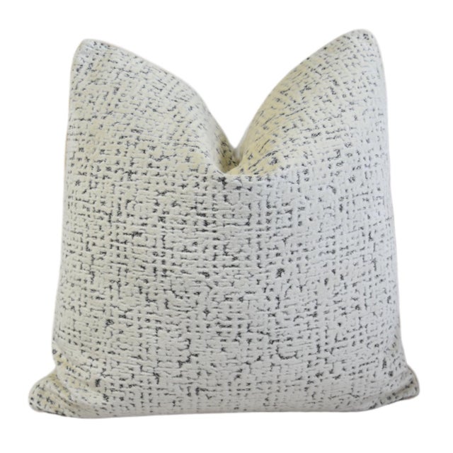 Designer Romo Velvet Modern Textured Feather/Down Pillow For Sale In Los Angeles - Image 6 of 6
