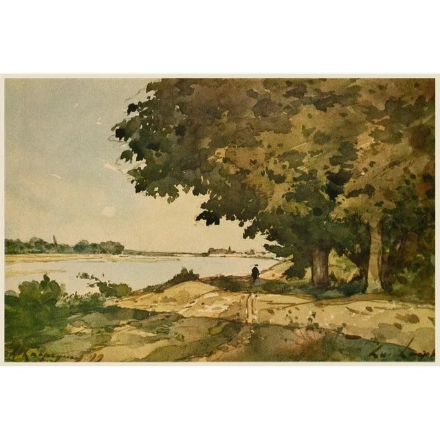 Printmaking Materials After H. J. Harpignies "On the Shore", First Edition Cottage Style Vintage Print For Sale - Image 7 of 8
