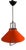 Orange Lacquered Metal Design Pendant Light, 1970s For Sale