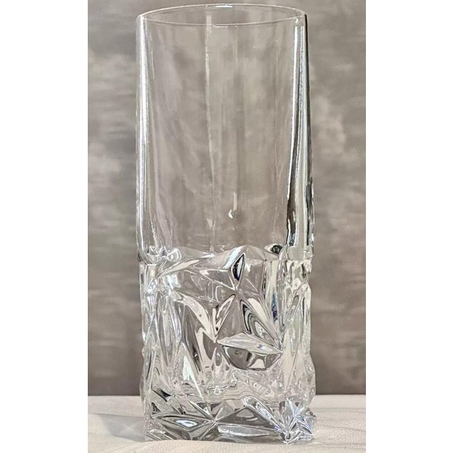 Mid-Century Modern Late 20th Century Tiffany and Co. Crystal Rock Cut Highball Glass For Sale - Image 3 of 7