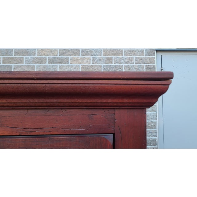 Broyhill Attic Heirlooms Red Rustic Oak Collection Library