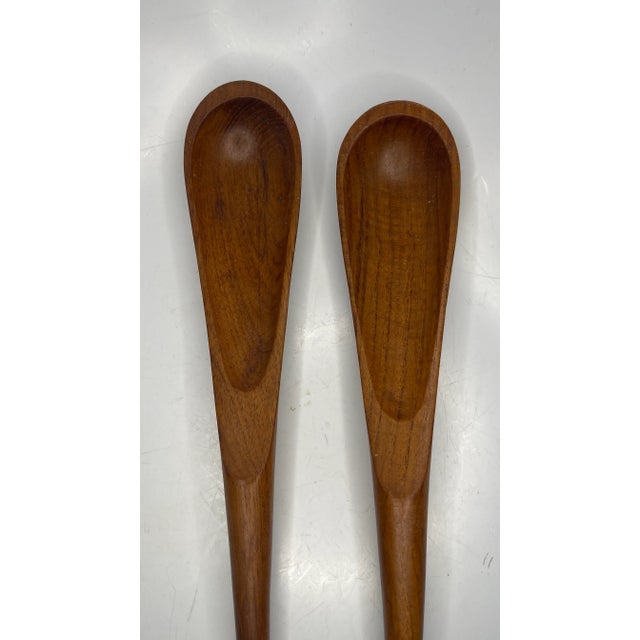 1970s Pair of 1970s Danish Teak Salad Servers For Sale - Image 5 of 6