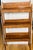 Antique American handcarved in oak wood Arts and Crafts shelving rack etagere folding.