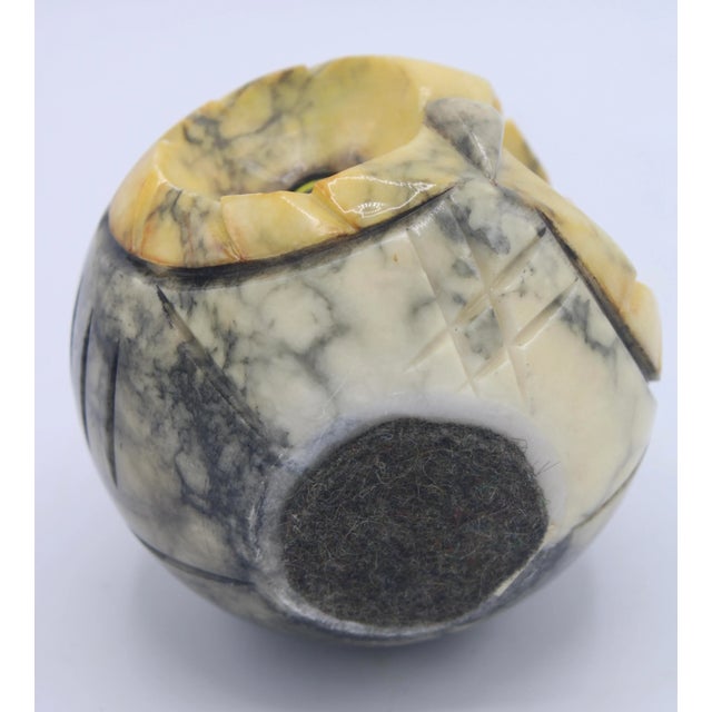 Textile Large Vintage Italian Alabaster Owl Paperweight For Sale - Image 7 of 8