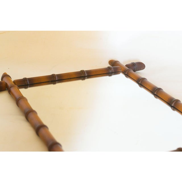 French Decorative Wall Mirror in Faux Bamboo, 1920s For Sale - Image 12 of 14
