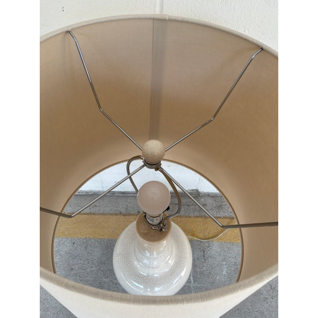 Contemporary Arteriors Sutton Ivory Crackle Porcelain Lamp For Sale - Image 3 of 6