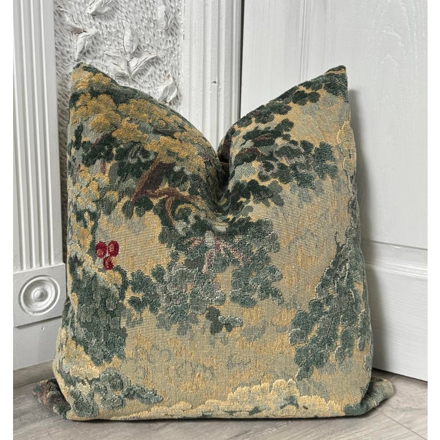 English La Foret Down Filled Verdure Pillows - A Pair For Sale - Image 3 of 4