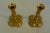 Pair of candlesticks in classicist style. Square stepped stand with wavy ornament. Made in the middle of 20th century....