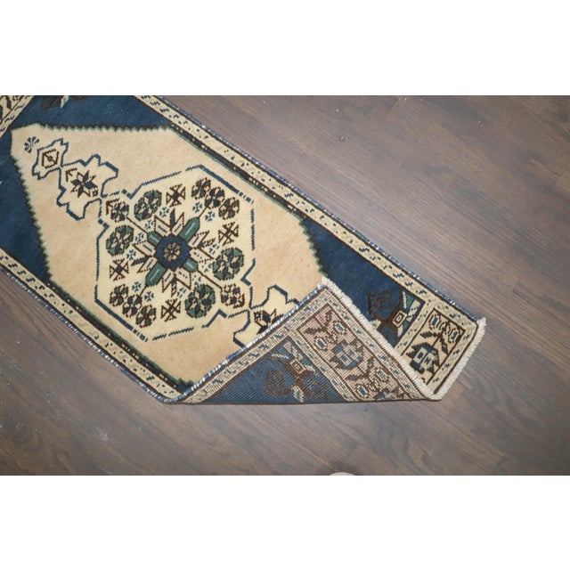 Mid 20th Century Vintage Zabihi Collection Turkish Mini Rug - 1'4" x 3'2" For Sale - Image 5 of 5