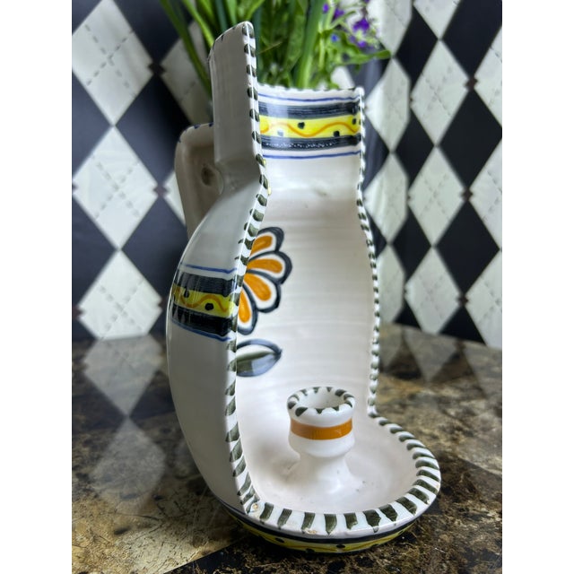 Traditional La Menora Talavera Spanish Hand-Painted Ceramic Wall Candle Sconce For Sale - Image 3 of 12